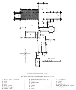 Grundriss der Bolton Priory, 1897