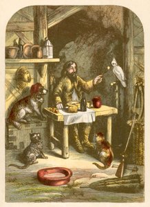 Robinson Crusoe beim Abendessen mit seiner kleinen Familie von Alexander Francis Lydon