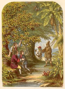 Robinson Crusoe überrascht die drei Engländer von Alexander Francis Lydon