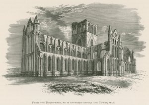 Whitby Abbey, von Nordosten, wie sie vor dem Einsturz des Turms erschien