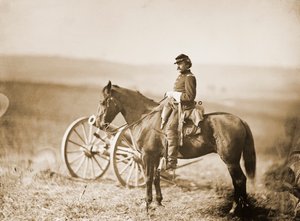 Adjutant im amerikanischen Bürgerkrieg zu Pferd