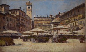 Piazza delle Erbe in Verona von Alexander Gierymski