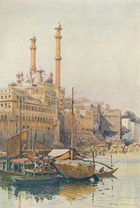 Die Ghats unterhalb der Aurangzeb-Moschee, Benares, ca. 1880 von Alexander Henry Hallam Murray