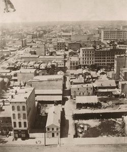 Blick nach Westen vom Kuppel des Gerichtsgebäudes in Chicago