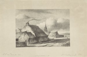 Häuser und ein Kirchturm in Katwijk von Alexander Hieronymus Bakhuyzen (II)