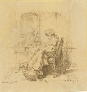 Strickende alte Dame
