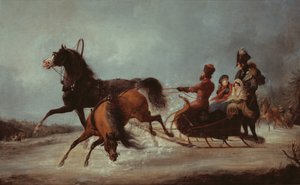 Die Kaiserin Elisabeth in einem Schlitten von Alexander Ivanovich Sauerweid