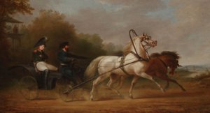 Zar Alexander I. fährt eine Droschki
