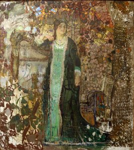 Harfenistin. Porträt von Tatiana Sergeevna Bartseva (1886-1984)