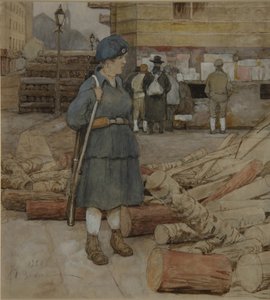 Eine Milizfrau, 1920 von Alexander Ivanovich Vakhrameyev