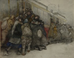 Bei der Straßenbahn, 1920