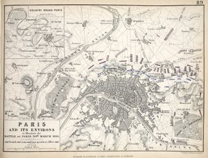 Karte von Paris und Umgebung, veröffentlicht von William Blackwood and Sons, Edinburgh & London