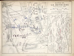 Karte der Schlacht von La Rothiere, veröffentlicht von William Blackwood and Sons, Edinburgh und London, 1848 von Alexander Keith Johnston