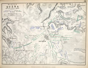 Karte der Schlacht von Ocana, veröffentlicht von William Blackwood and Sons, Edinburgh und London, 1848