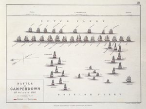 Plan der Schlacht von Camperdown, 11. Oktober 1797, ca. 1830er Jahre