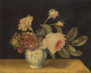 Blumen in einer Delfter Vase