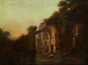 Eine zerstörte Brücke über einen Fluss, Italien von Alexander Nasmyth