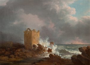 Broughty Castle während eines Sturms von Alexander Nasmyth