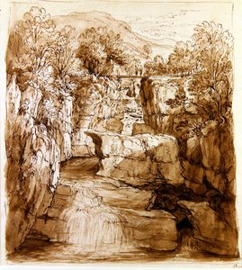 Die Bracklinn-Fälle, Perthshire, ca. 1810 von Alexander Nasmyth