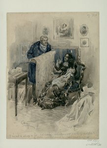 Pierre in der Familie. Epilog. Illustration für den Roman Krieg und Frieden von Leo Tolstoi, 1911-1912 von Alexander Petrovich Apsit