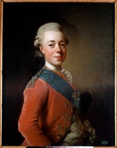 Porträt von Paul I. (1754 - 1801), Kaiser von Russland. Gemälde von Alexander Roslin (1718 - 1793)