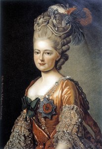 Porträt der großen russischen Herzogin Maria Feodorovna, gemalt 1777 vom schwedischen Maler Alexander Roslin (1718 - 1793)