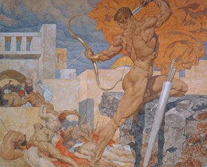 Apollo, die Pestpfeile aussendend