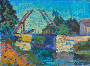 Lebhafte Kanalbrücke