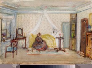 Bühnenbildentwurf für die Oper "Eugen Onegin" von P. Tschaikowski