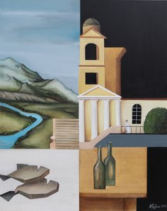 Surreale geteilte Komposition