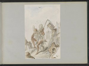 Vater Zeit mit einer Sense in einer Landschaft von Alexander Ver Huell