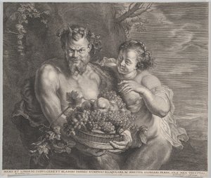 Satyr und Bacchantin, ca. 1650-1695 von Alexander Voet