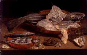 Stillleben mit Fisch und Austern von Alexander van Adriaenssen