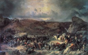Armee von Alexander Suworow überquert den St. Gotthard-Pass, September 1799, 19. Jahrhundert von Alexander von Kotzebue