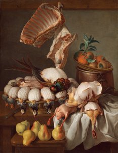Stillleben mit Wild, Fleisch und Obst von Alexandre-Francois Desportes