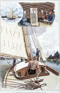 Bootfahren in Argenteuil - Zeichnung von Brun von Alexandre Brun