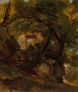 Treppe im Park der Villa Chigi di Ariccia von Alexandre Calame