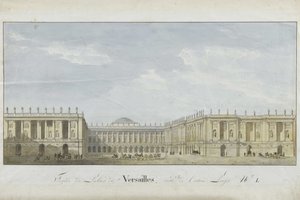 Fassadenprojekt für den Palast von Versailles auf der Eingangsseite