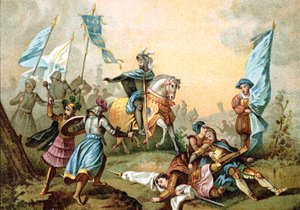 Franz I. von Frankreich in der Schlacht von Marignano