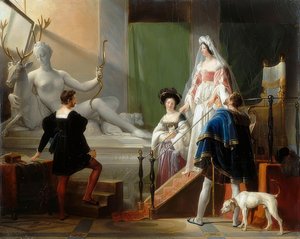 Diane de Poitiers besucht das Atelier von Jean Goujon von Alexandre Evariste Fragonard