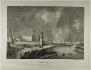 Blick auf den Kreml von der Steinbrücke von Alexandre Evariste Fragonard