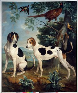 Pompee und Florissant, die Hunde von Ludwig XIV. (1638-1715) von Alexandre Francois Desportes