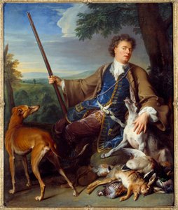 Selbstporträt. Porträt des Künstlers als Jäger. Gemälde von Francois Desportes (1661-1743) von Alexandre Francois Desportes