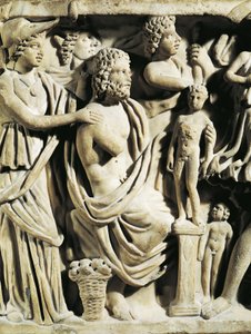 Marmorsarkophag, Relief, das den Prometheus-Mythos darstellt (Detail)