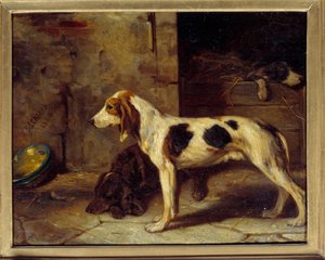 Hunde Brifauts von Alexandre Gabriel Decamps
