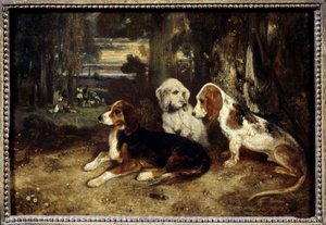 Jagdhunde in Ruhe von Alexandre Gabriel Decamps