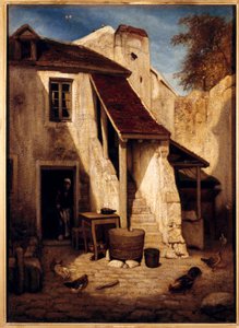 Innenansicht eines rustikalen Hofes in Fontainebleau