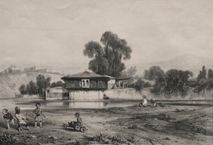 Pavillon am Flussufer von Alexandre Gabriel Decamps