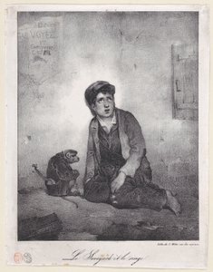 Der Junge aus Savoyen und sein Affe, 1823 von Alexandre Gabriel Decamps
