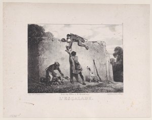 Der Aufstieg, aus der Serie Jagdszenen, 1829 von Alexandre Gabriel Decamps
